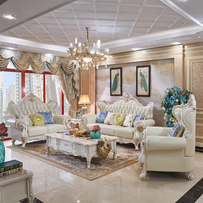 

SGF European-style Sofa Set Genuine Leather High-end French Sofa