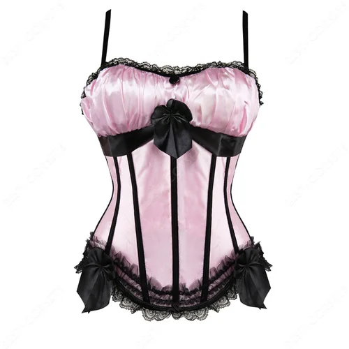 Imagen 2 del producto Top con corsé para mujer, corpiño con correas, corsé de encaje rosa, camisetas sin mangas por encima del busto, corsé verde Sexy con tirantes finos para mujer