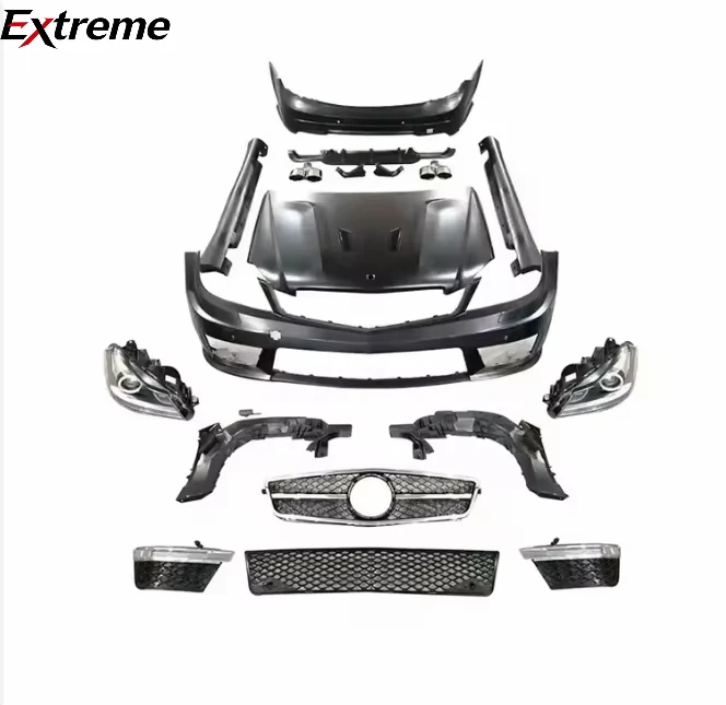 Advanced Styling Old to New C63 Bodykit Complete AMG Body Kit for Mercedes Benz C-Class W204 Pre 2008-2010