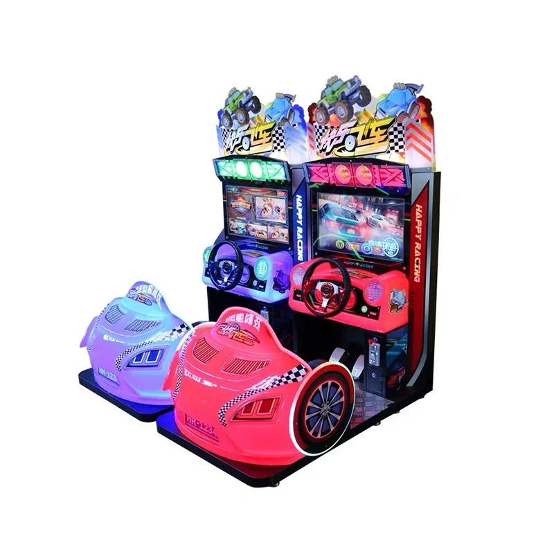 آلة لعبة سباق المحاكاة الديناميكية لعجلة القيادة السعيدة للأطفال للبيع