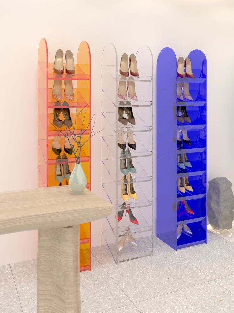 Customized acrylic shoe store shoe rack display rack hanging on the wall of clothing store bag hat ornaments display rack