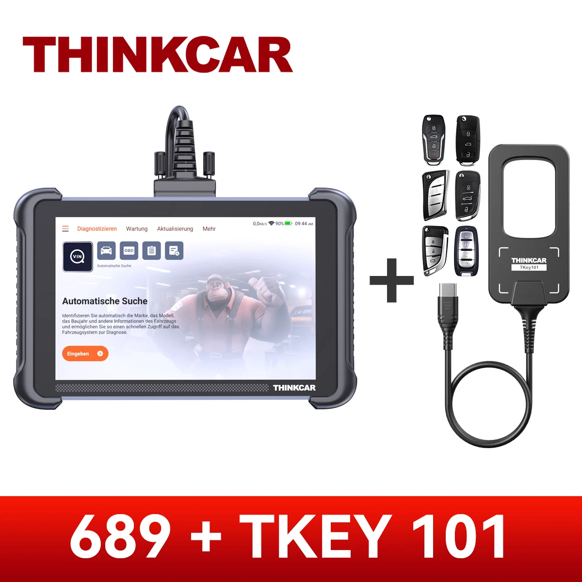 THINKCAR THINKSCAN 689 Autodiagnostische hulpmiddelen CANFD DOIP Bidirectionele ECU-codering 34 Resets Levensvrije Obd2-scannersleutelprogrammering
