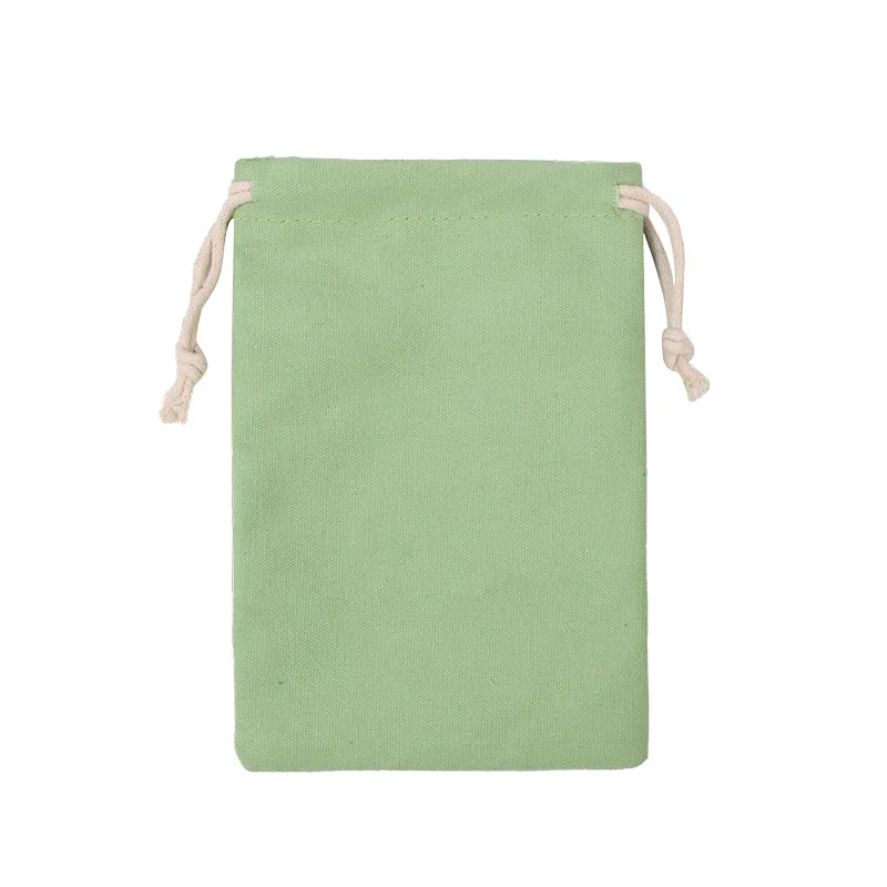 110pcs/Lot 13x18cm Sage Green Cotton Bags Drawstring Pouches Christmas Gift Baking Candy Cookie Packaging Bags