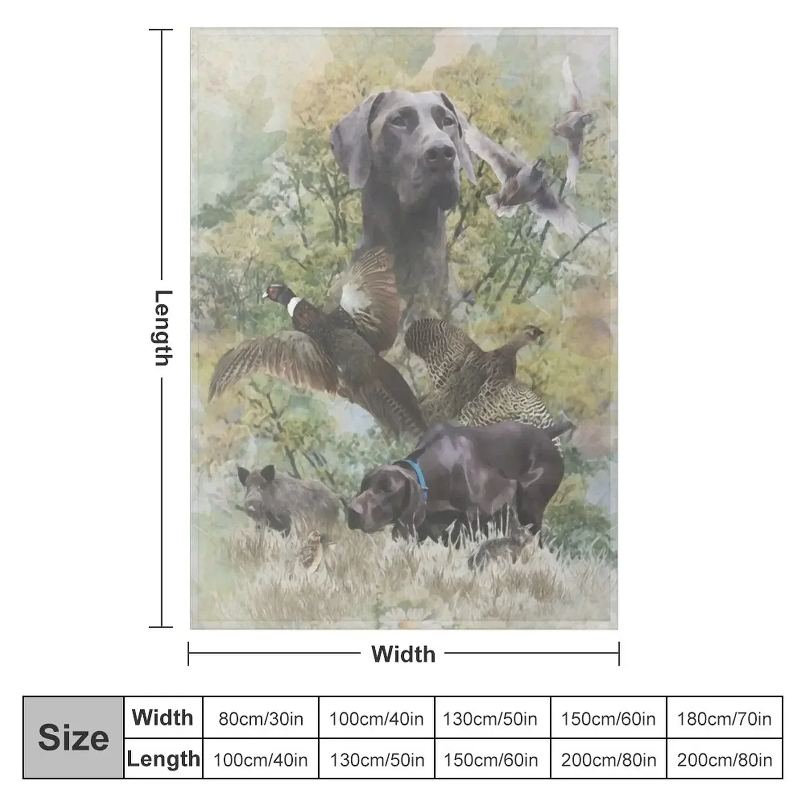 German Shorthaired Pointer, Hunting scene Throw Blanket Luxury Thicken Plush Custom Blankets