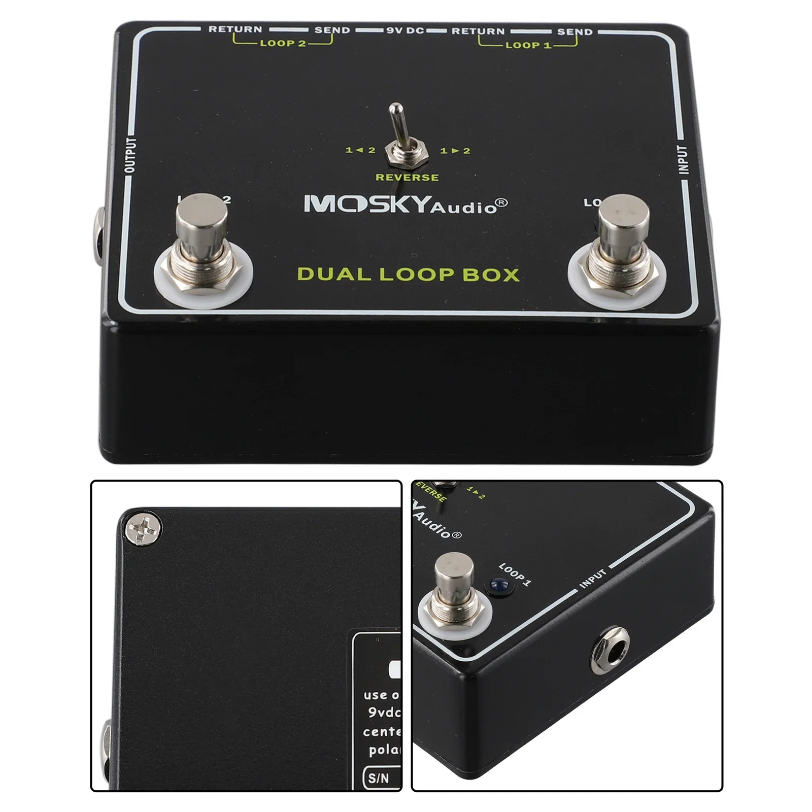 AB Foot Switch Dual Loop Box Guitar Effects Loop Functionality Dual Loop Switcher Aluminium Enclosure Compact Size