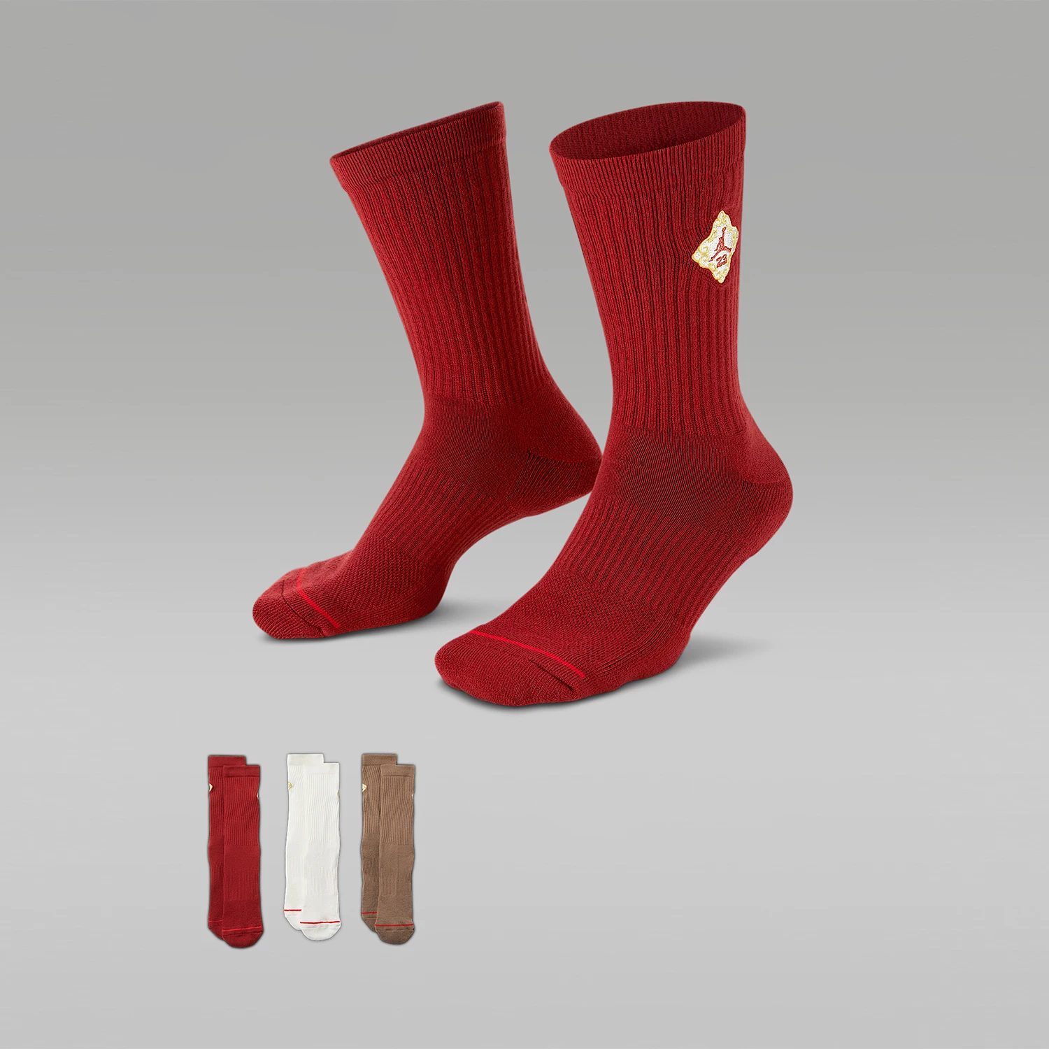 Calcetines deportivos transpirables de punto para hombre y mujer Nike JORDAN originales, juego de tres pares IR0197-900