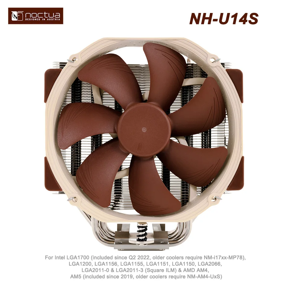 Noctua NH-U14S 6 Heatpipes 4Pin PWM CPU Cooler Fan NF-A15 PWM 140mm Fan Quiet Cooling For Intel LGA115X 1700 2066 2011 AM4 AM5