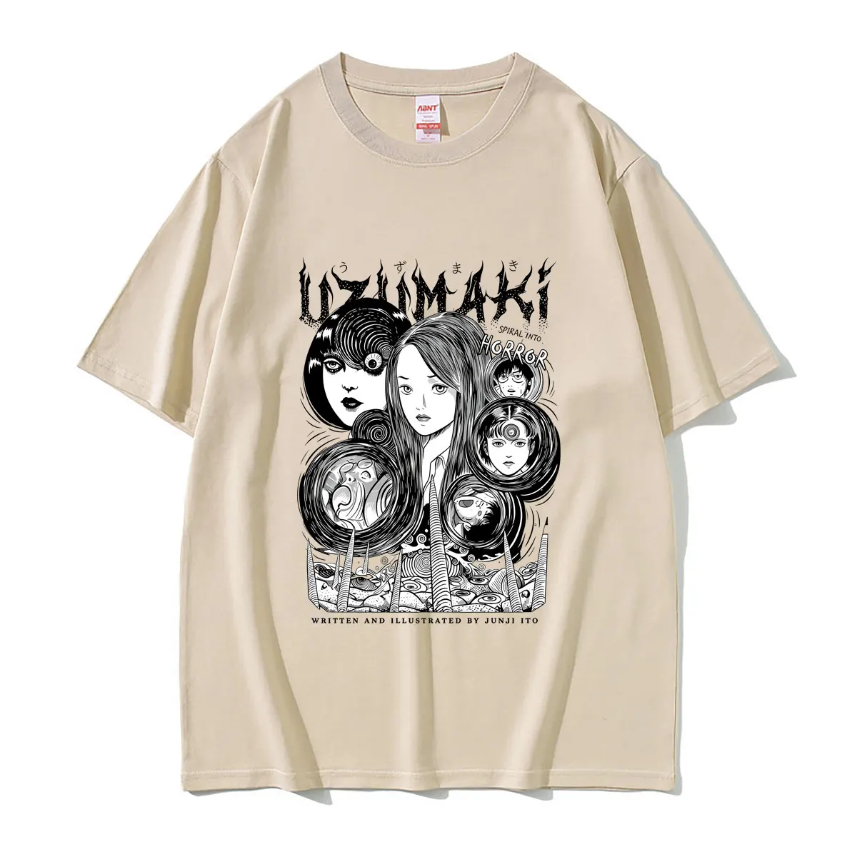 Horror Anime Junji Ito Uzumaki Graphic T Shirts Summer Men Women Retro Manga Short Sleeve T-shirt Unisex Casual Cotton Tshirt
