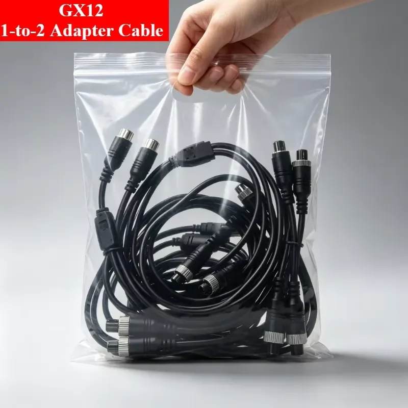 GX12 2 3 4 5 6 Pin Aviation Plug Wire Splitter Copper Y-type Connector Cable 1 to 2 Male to Female to Female Signal Wire