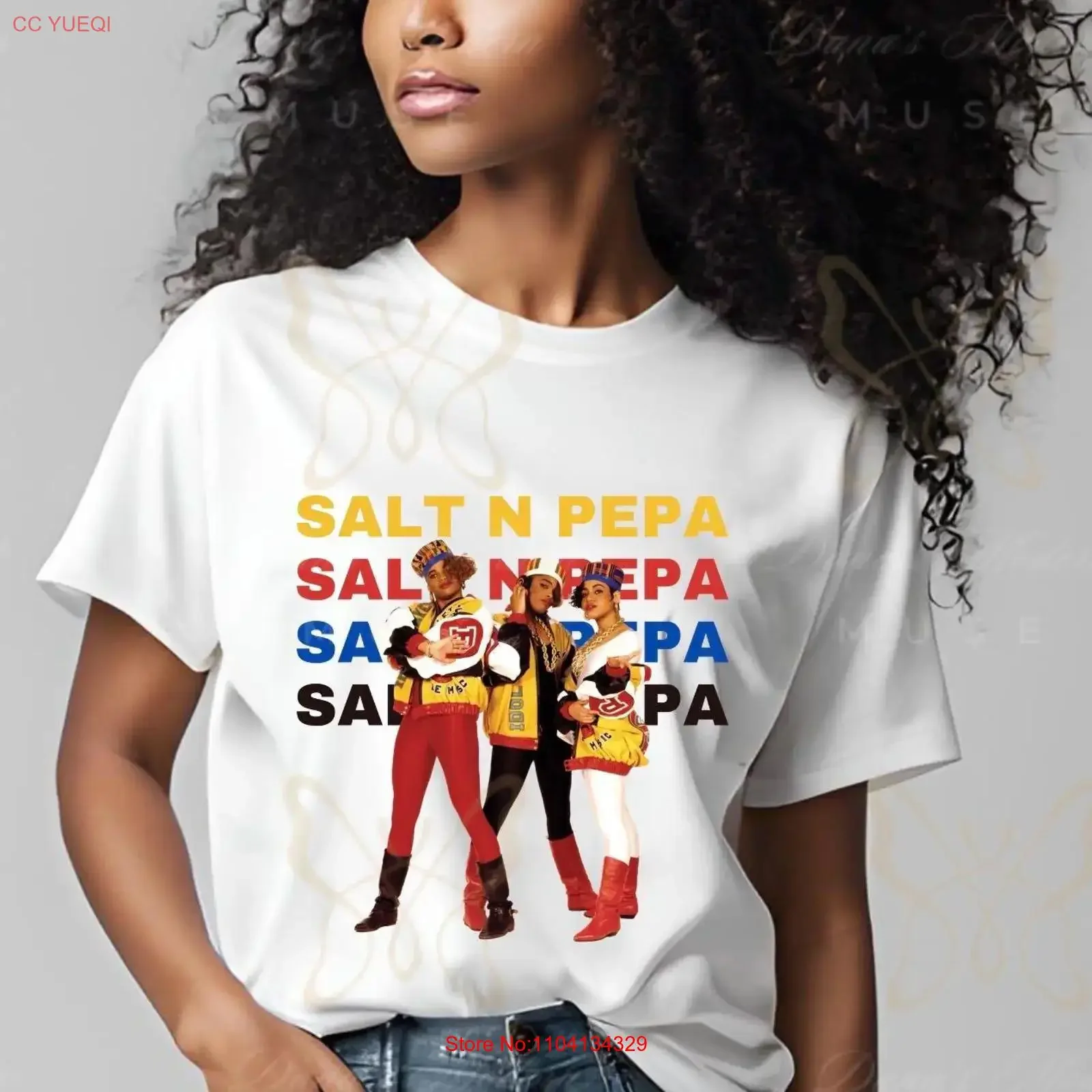 Salt N Pepa Retro Photo T Shirt Hip Hop vintage Washed streetwear Comfortable designer clothes Soft Stretched Versatile