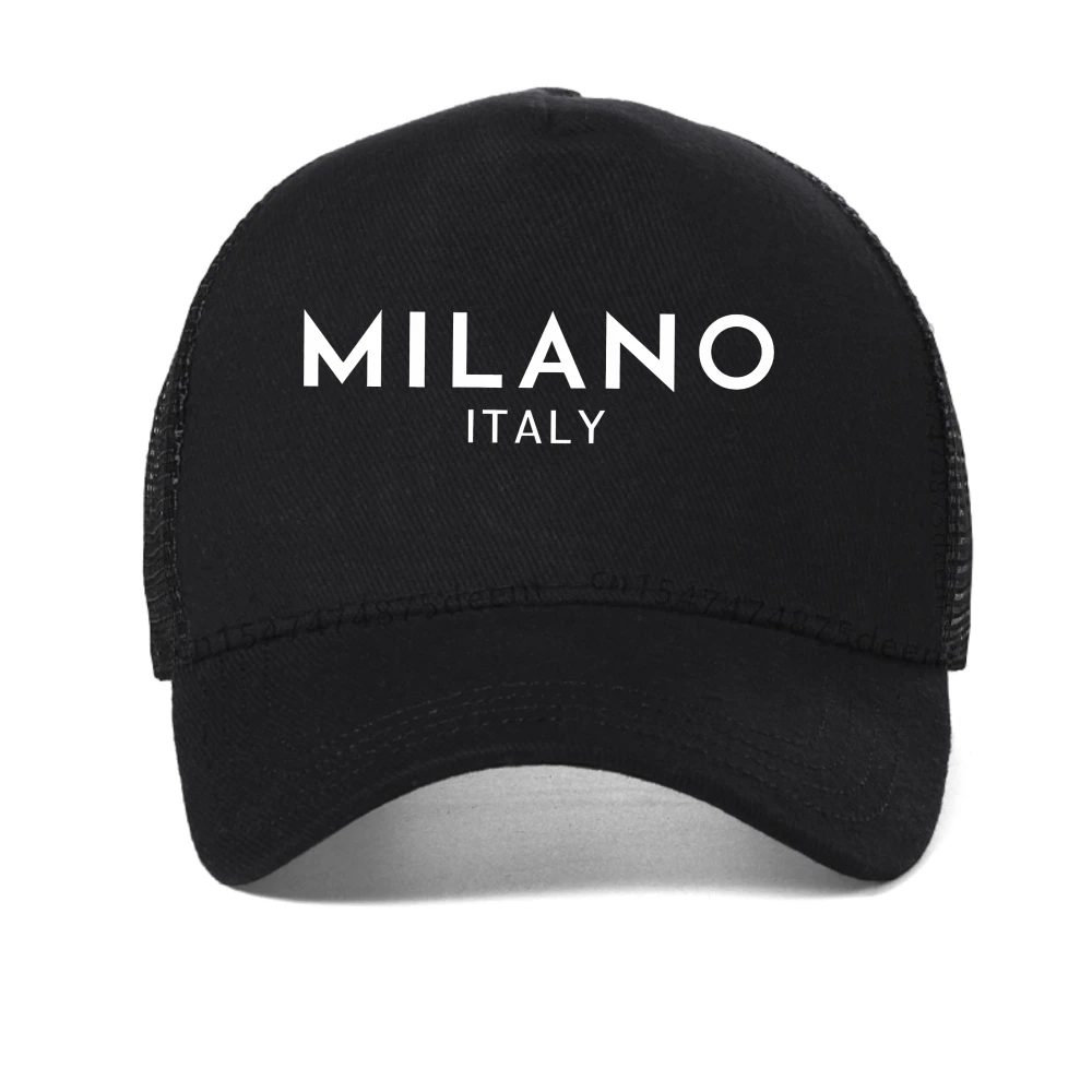 ميلانو إيطاليا العلم اللون المطبوعة الرجال قبعة بيسبول الشارع الشهير الهيب هوب الذكور قبعات موضة الصيف تنفس شبكة snapback قبعة