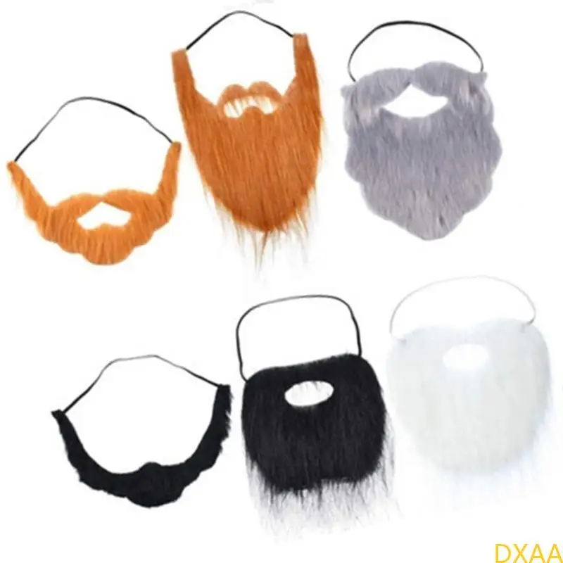 DXAA 6 PIECES Künstliche Bärte Schnurrbärte Bart -Schnurd mit Elastic Band Halloween Cosplay Accessoires für Frauen Männer
