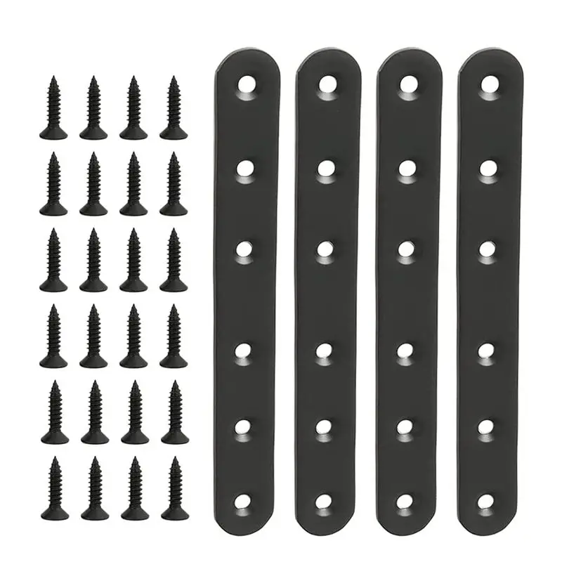 

A84X-12 PCS Flat Straight Bracket Stainless Steel Mending Plate For Wood Metal Repair Joining Bracket For Furniture Wooden