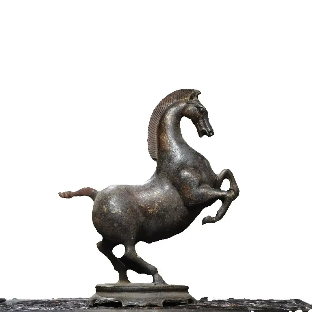 intage collectible, decorative ornament, bronze, Tang Dynasty horse statue.#02