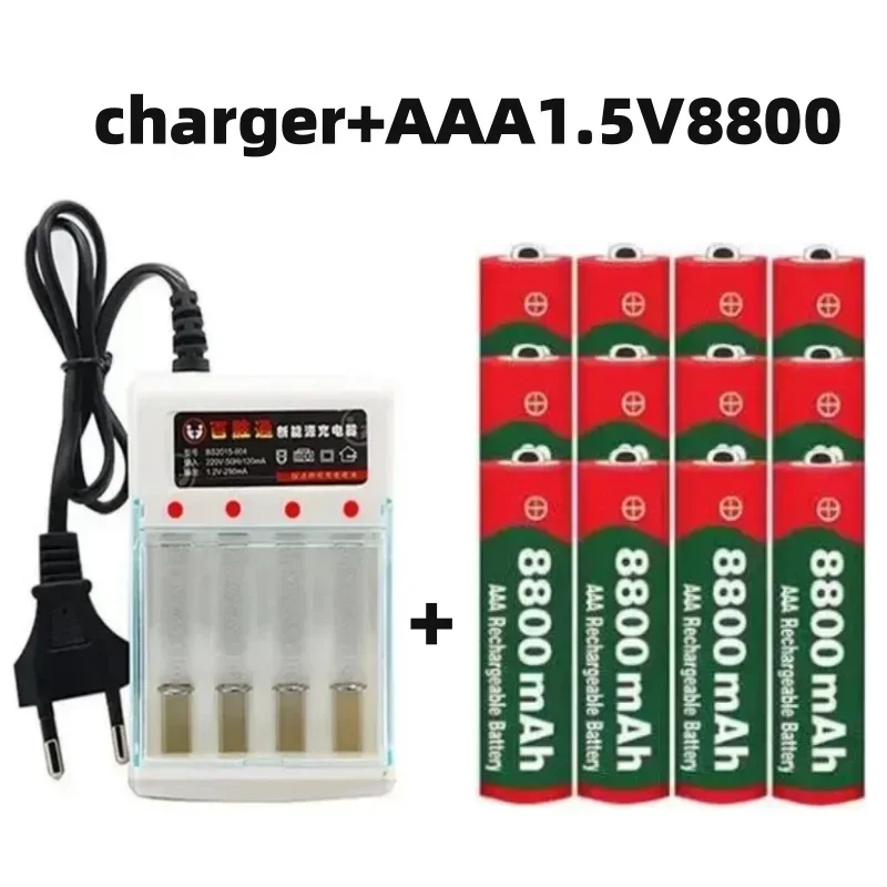 2024 New 1.5V AA 9800mAh+1.5V AAA 8800mAh Lithium ion Rechargeable Battery 1.5V Clock Toy Camera Battery