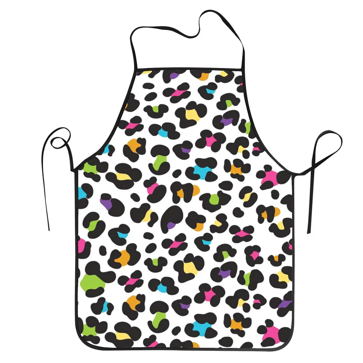 Orange Leopard Apron Chef Baking Tablier Sleeveless Bib Kitchen Cleaning Pinafore for Women Men Gardening