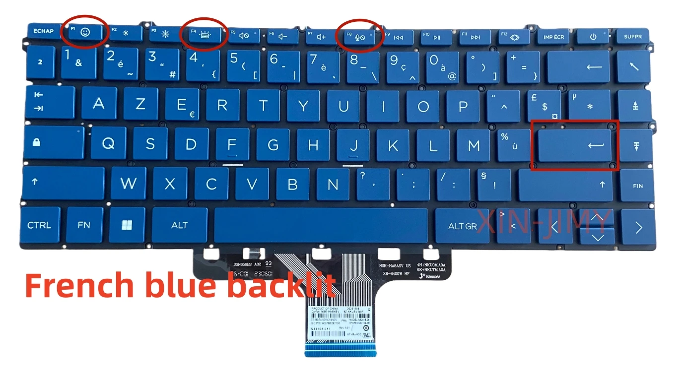 

AZERTY FR French blur with backlit Laptop Keyboard For HP ENVY15 X360 15-EW 15-EY 15T-EY 15Z-EY TPN-C158 C157