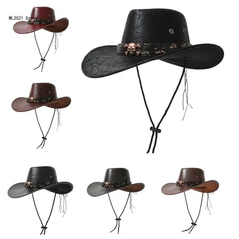 Fedoras Cowboy Hats Black Wide Brimmed Dress Up Cowboy Hats Surprise Gift for Boyfriend Father Uncle Casual Hat