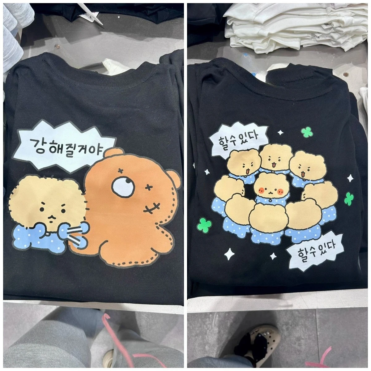 Cute Korean Cartoon Bear Graphic T-shirt Women Soft Cotton Tee Kawaii Positive Slogan Print Casual Loose Streetwear Summer Tops