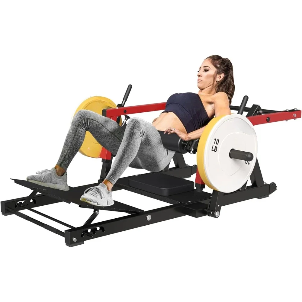 

Hip Thrust Machine, 800LBS Plate-Loaded Glute Bridge Machine with Weight Holder, Butt Exercise Equipment, Adjustable Footboard