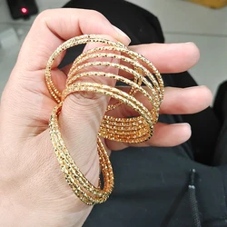 Baby Child Bangles Ethiopian Indian Bracelet 4-12years Old Gold Color Bracelet Bangles African Ball Party Gifts Not Can Open