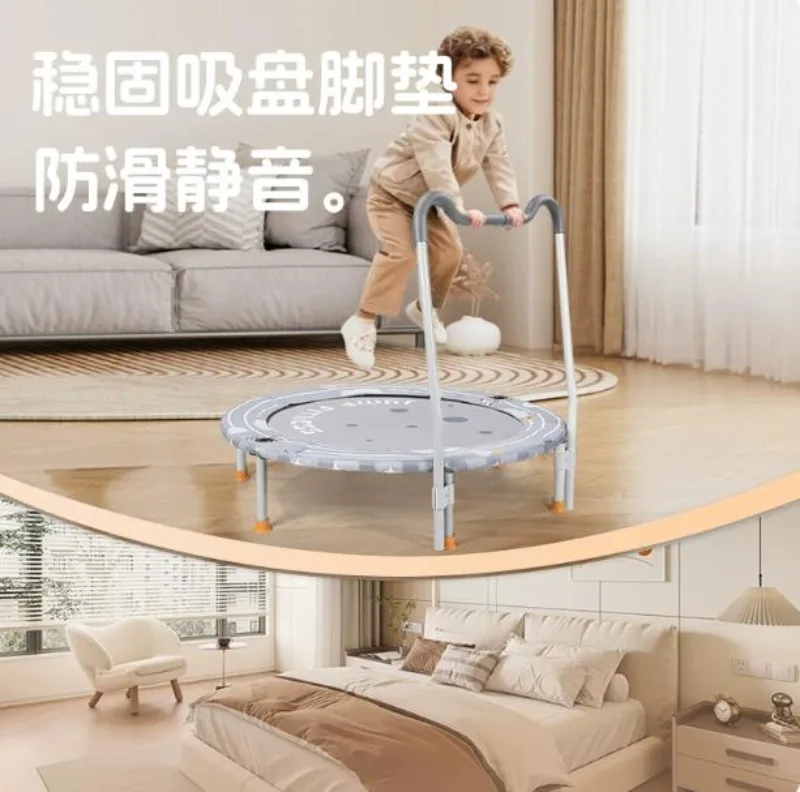 Foldable Silent Household Mini Trampoline Indoor Anti-Slip Space Saving Family Bounce Rebounder Jumping Bed for Adults Daily