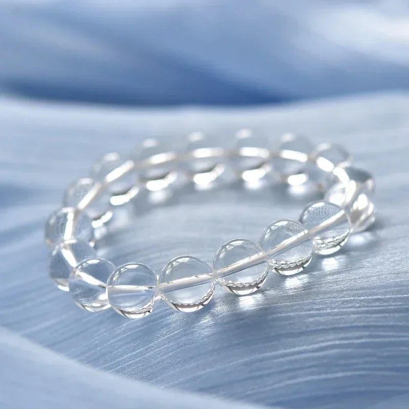 Luxury White Crystal Handmade Bracelet for Women Men with Original Stone Crystal Loose Beads Buddhist Beads Summer Jewelry