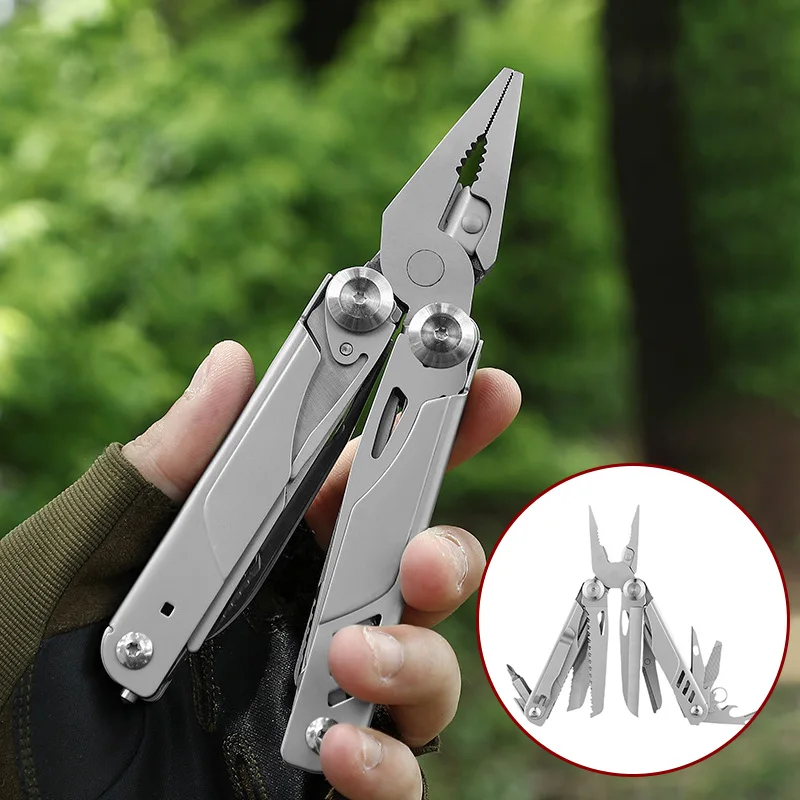 titanium alloy handle multi tools clamp faca dobravel tesoura combinacao edc alicate 18 em ao ar livre 01