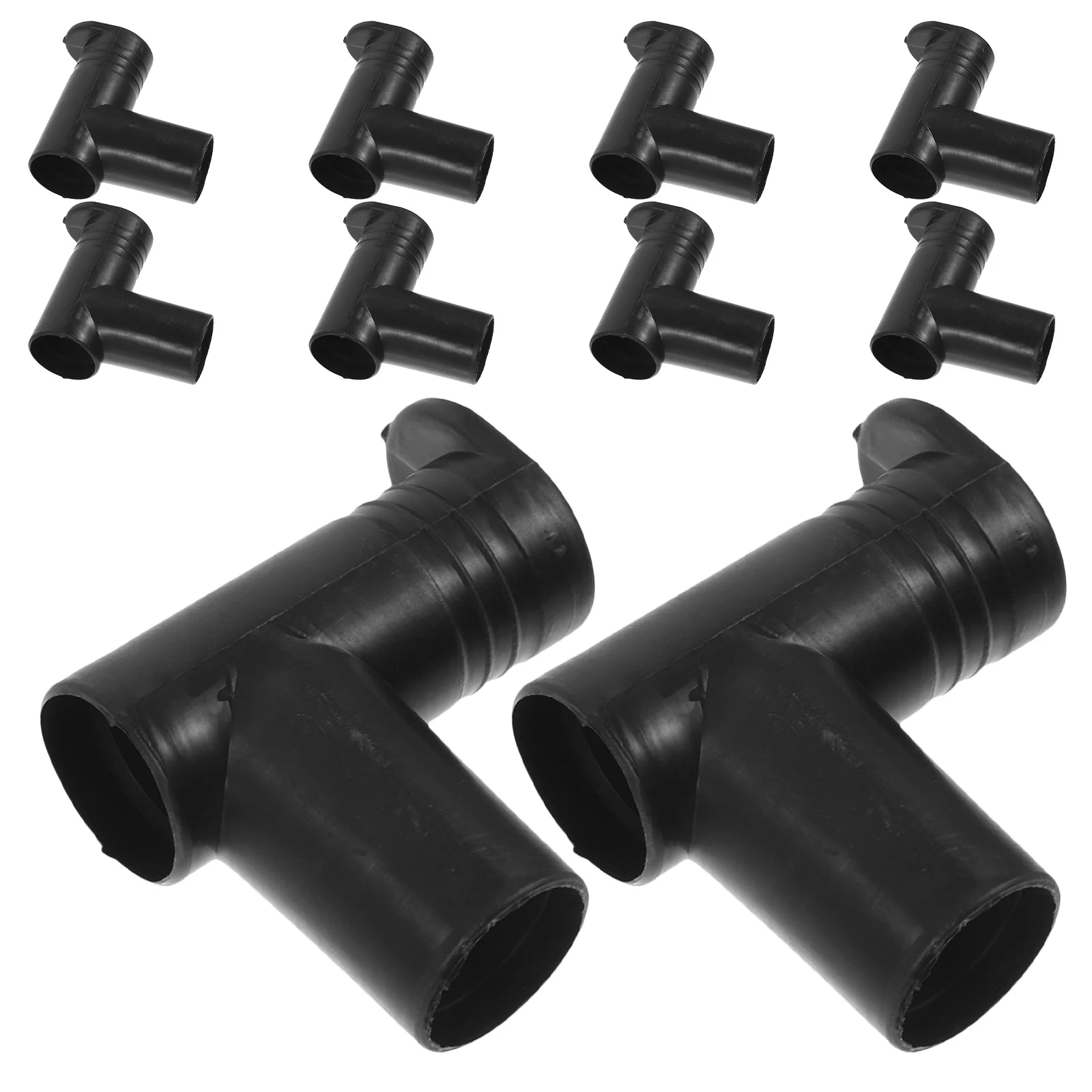 10Pcs Floor Standing Rack Connectors Plastic Right Angle Joints for Clothes Rods Dustproof Closet Pole End Caps