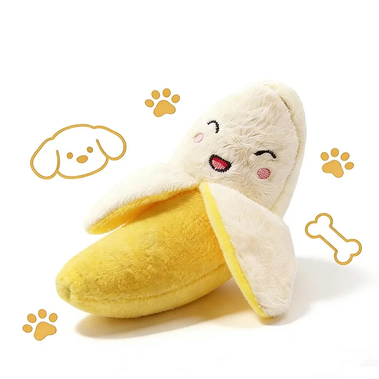 

Cat and Dog Toys, Yellow Fruits, Bananas, Dog Toy Plush Sound BB Device, Pet Dog and Cat Toys, Pet Supplies