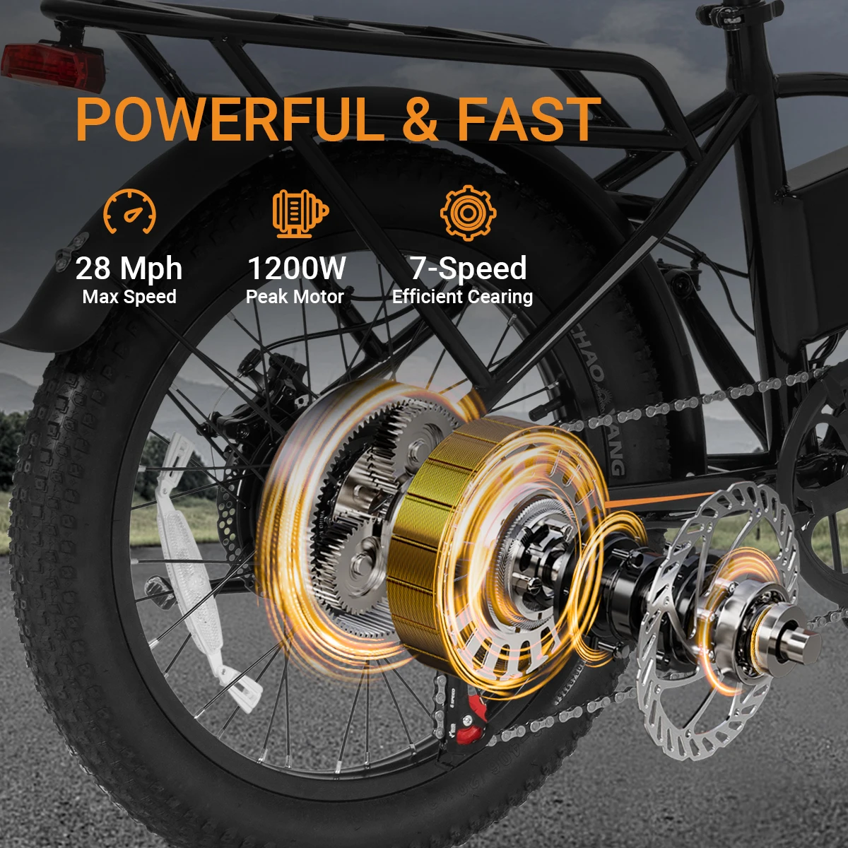 A20 دراجة كهربائية 1200 واط الذروة المحرك 48V10.4AH بطارية ليثيوم دراجة كهربائية 20*3.0 بوصة الدهون الإطارات E-الدراجة #3