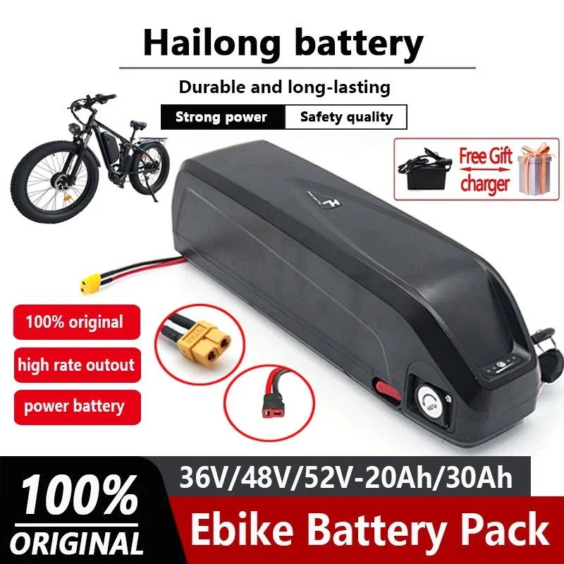 Electric Bicycle Hailong Battery 36V 48V 52V USB 18650 BBS02 BBS03 BBSHD 20Ah 30Ah 40Ah 500W 750W 1000W 1500W Scooter Battery