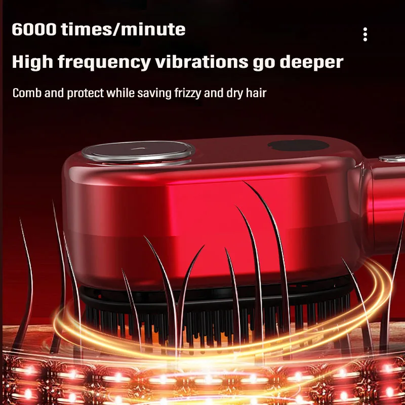 

Electric Massage Comb Vibration Massager Red Light Follicle Comb Scalp Brush Hair Growth Anti Hair Loss Liquid Oil Applicator