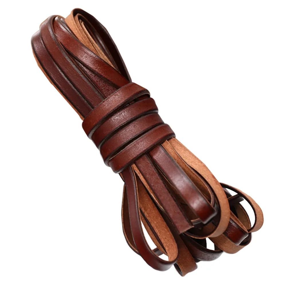 1Pcs Real Cowhide Rope 5M 8Mm Light Brown Sturdy DIY Bracelet Strap Necklace Cord Handmade Jewelry Rope Accessories