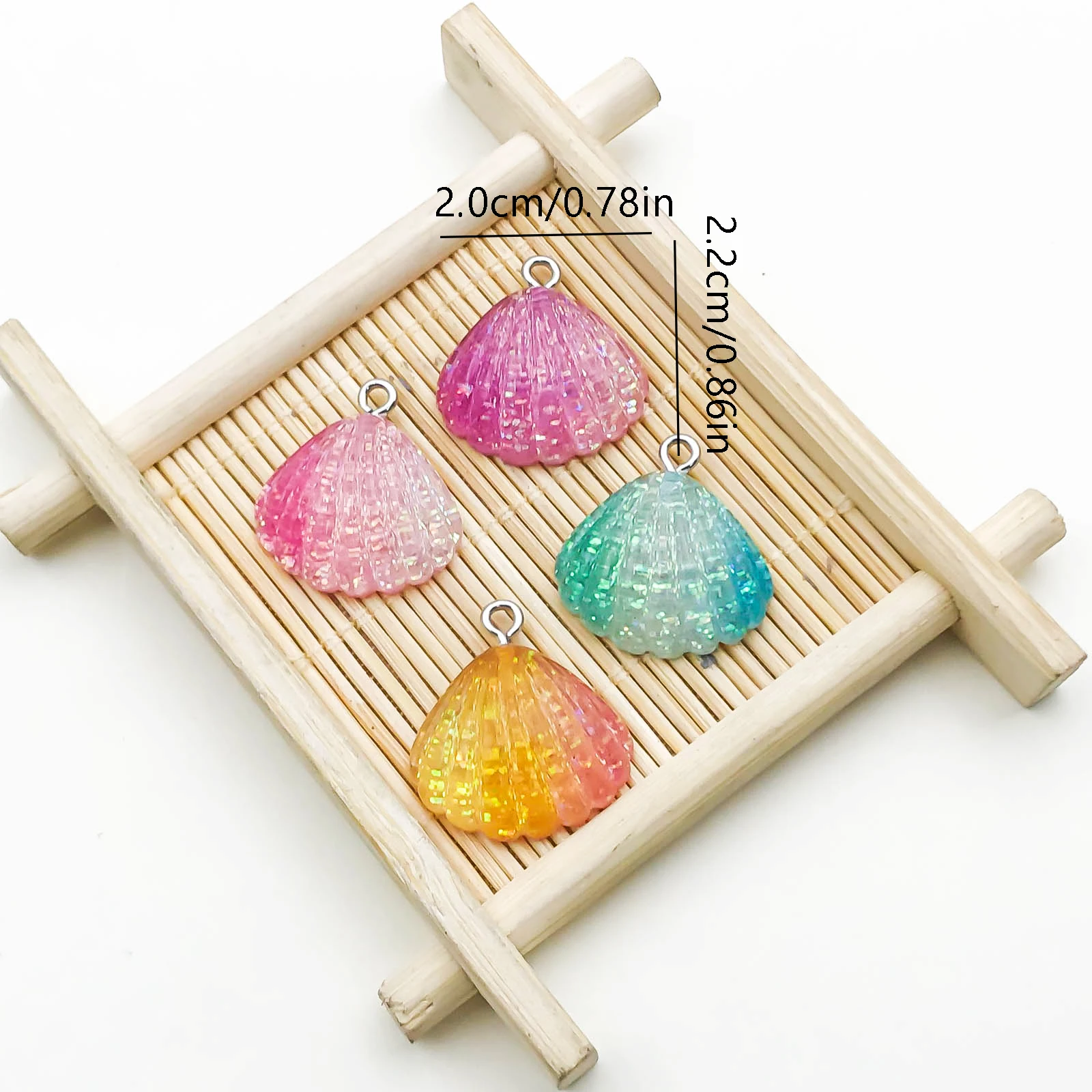 6/8Pcs Sequins Transparent Shells Cute Pendant Resin Seashell Charms for DIY Accessories For Making Jewelry Necklace Bracelet