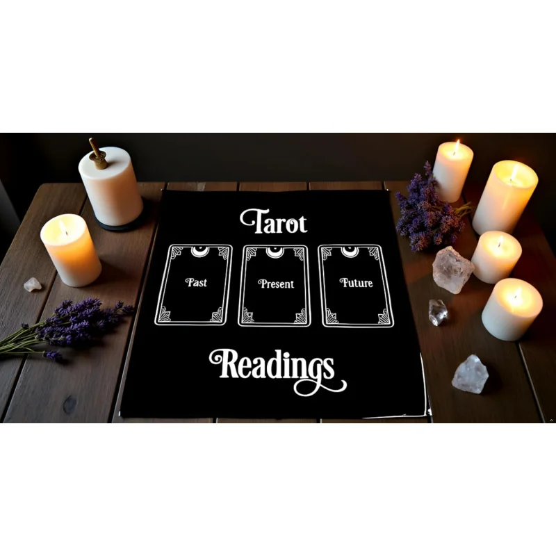VIKAMA Altar Tarot Card Tablecloth For Divination, Witchcraft Theme Room Decoration, Triple Goddess And Five-Pointed Star Tent