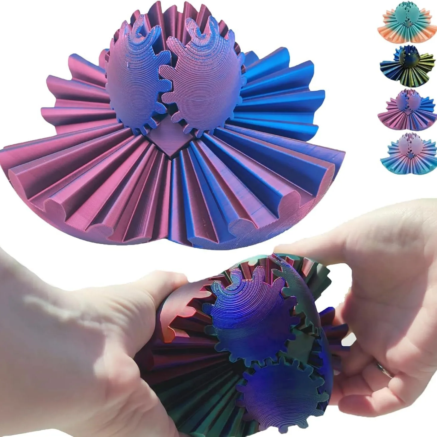 

3D Printed Gear Ball Spin Ball Cube Fidget Toy Ball Fidget Toy Gear Toys for Stress and Anxiety Relaxing Gear Sphere