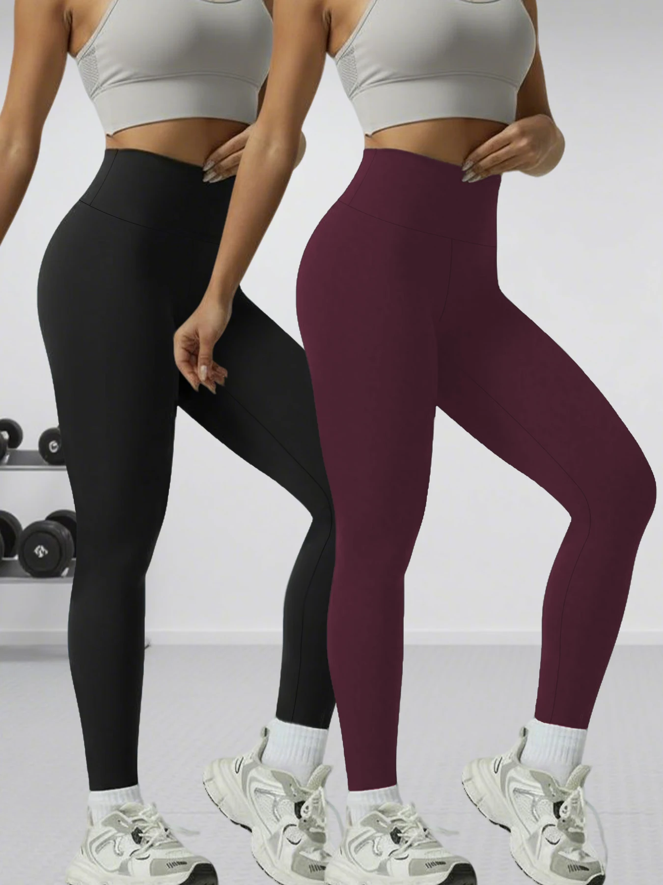 

2 Pack Women's Super Soft Leggings High Waisted Tummy Control No See Through Workout Yoga Running Athletic Push Up Gym Leggings