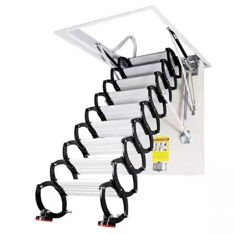 Upgraded telescopic staircase loft indoor villa duplex household lifting and shrinking thickened ladder simple manual staircase
