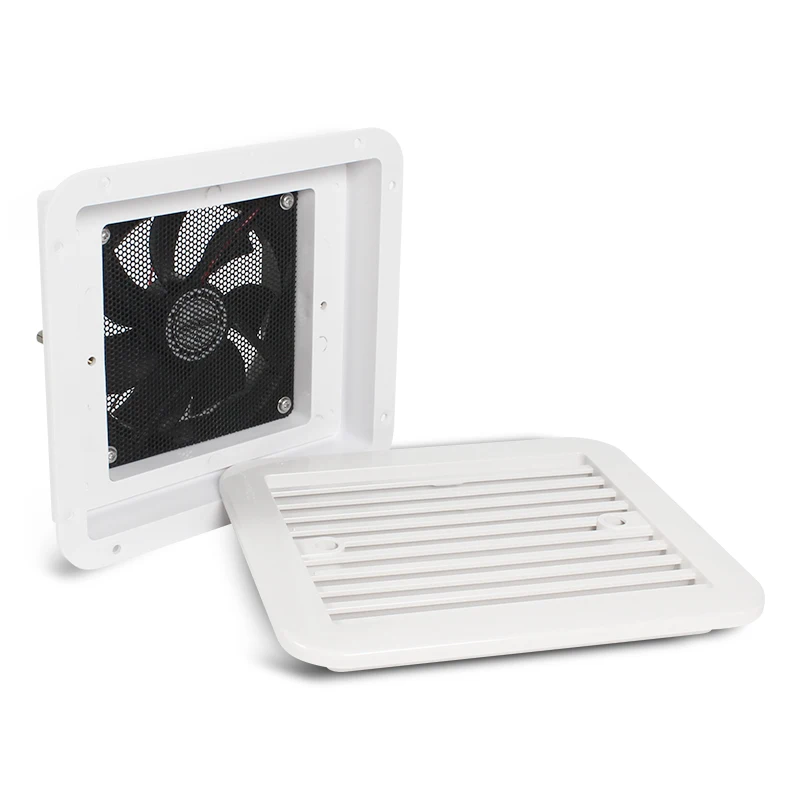 RV Accessories 12V 2.4W RV Side Vent Fan White One-Way Silent Wind Air Vent Cooling Vent for Caravan Motorhome Camper RV Parts
