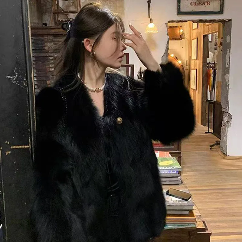 Haining Xiaoxiangfeng Imitation Fox Fur Jacket Women's Spring and Autumn 2025 New Thin Fur Warm Jacket