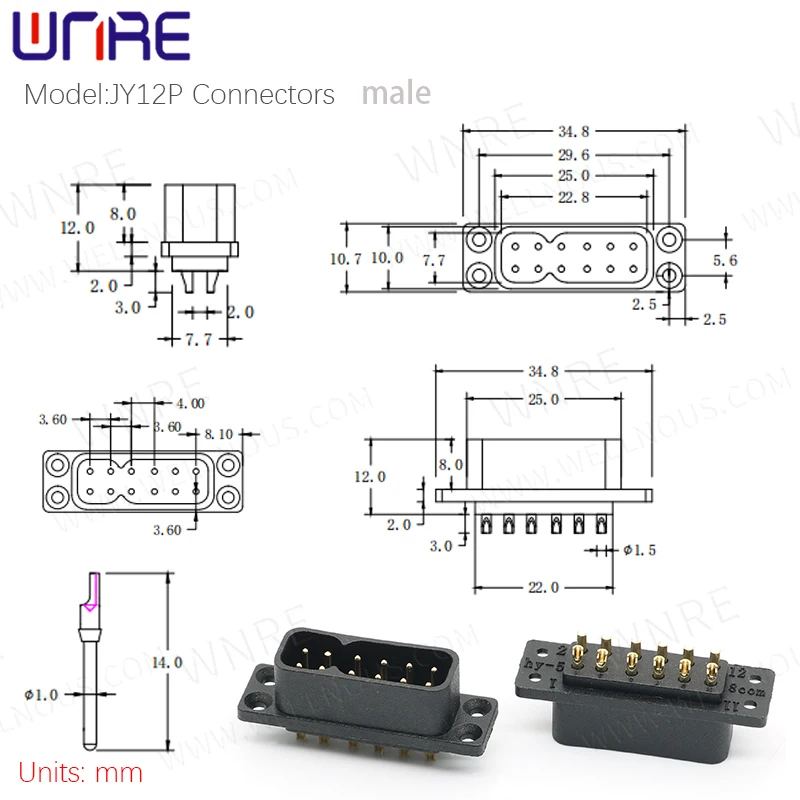 JY12P Aviation Model Plug Male Female Copper Core Signal Pin High Temperature Resistant Power Interface Terminal Connector - Image 2