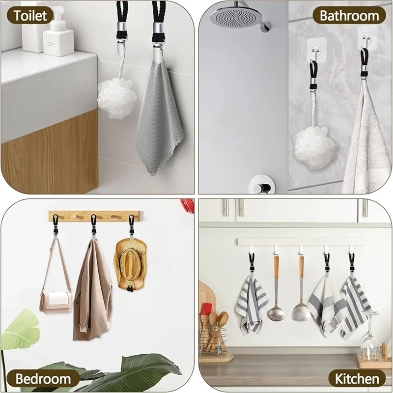 ABKW-مشابك منشفة بخطاف، 10 قطع شماعات للمناشف، للمنازل وخزانة الحمامات وشماعات المناشف بدون مشابك خياطة #5