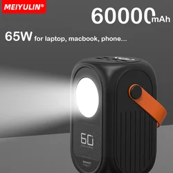 Large Capacity 60000mAh 65W Power Bank Station Portable Fast Charging PD USB C External Spare Battery For Laptop iPhone Xiaomi