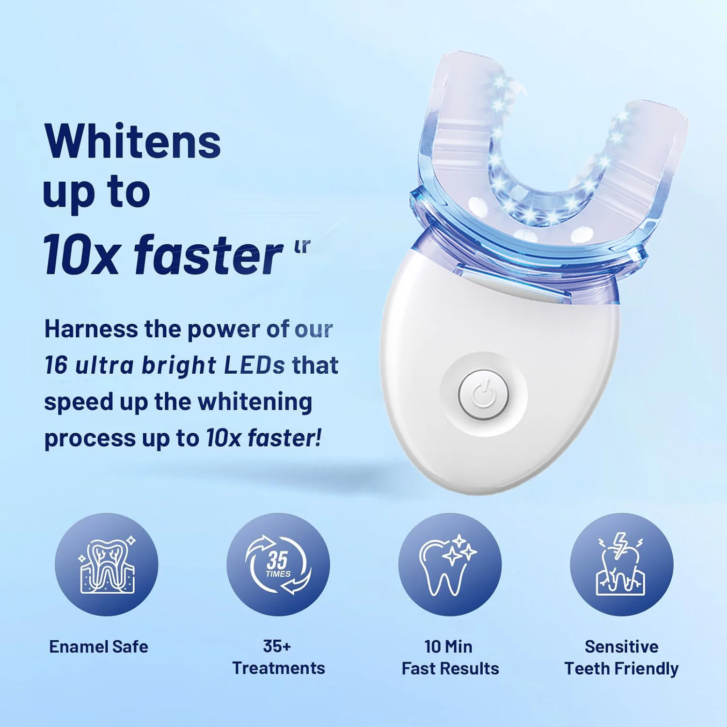 Teeth Whitening Kit with LED Light 4 Whitening Gels & Moldable Denture Gel Helps Remove Surface Stains Coffee Food Oral Care Set
