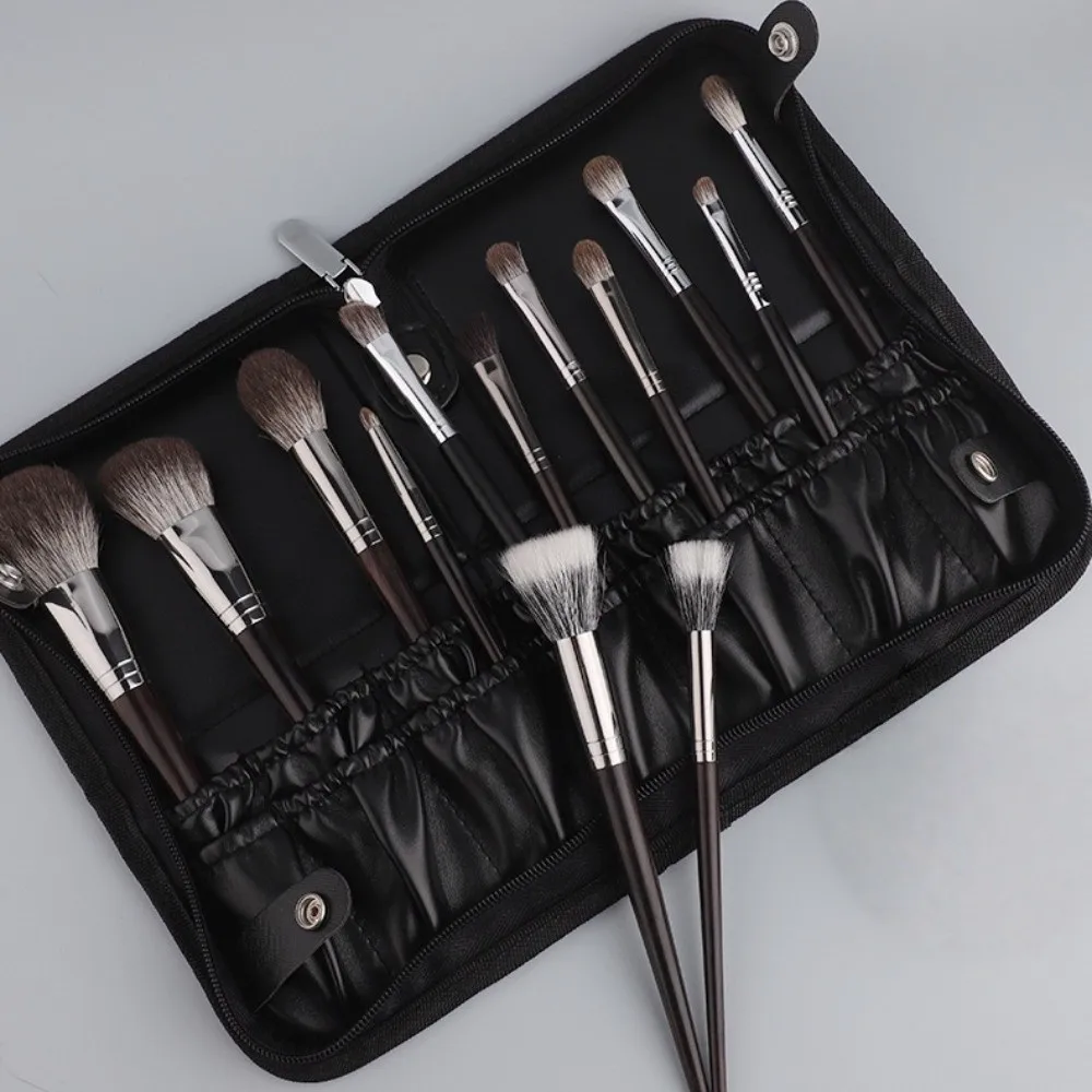 Folding Professional Cosmetic Brushes Bag Water-resistant Lightweight Upright Makeup Brush Bag Multifunctional Large Capacity