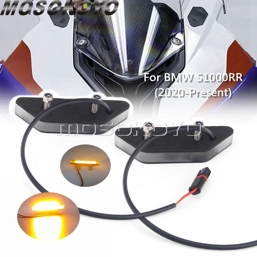 

Motorcycle LED Mirror Block Off Turn Signal Light Front Fairing Lamp Blinker Indicator For BMW S1000RR S 1000 RR 2020+ Flasher