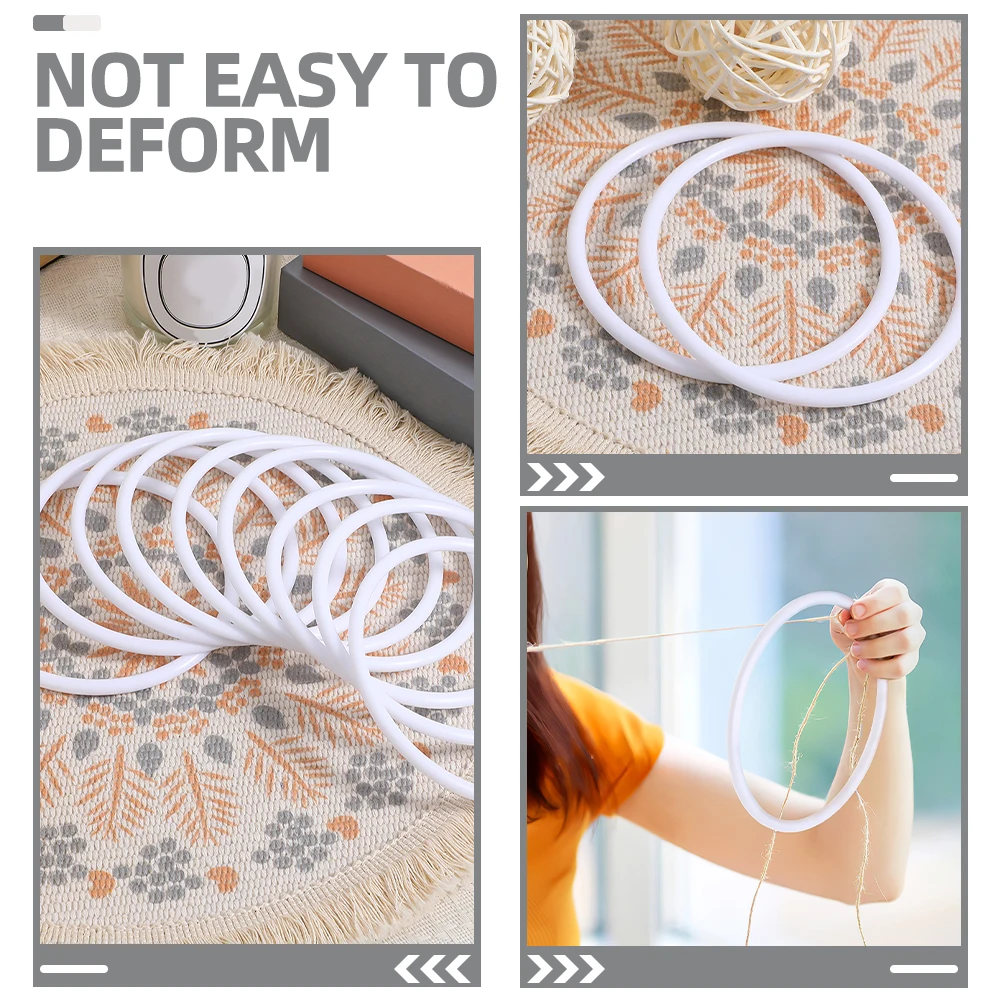 

30pcs Plastic Hoops Rings White Color for Crafts Dreamcatcher Wreath Decor Floral Ring Supplies Home Decor Projects