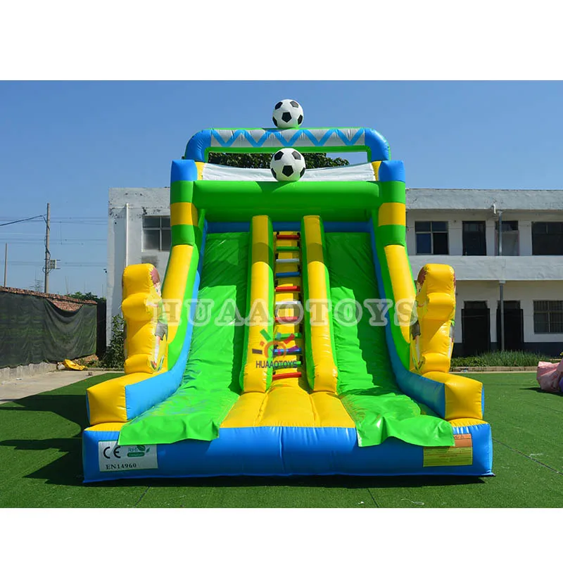 Outdoor Indoor Games Inflatable Slides With Obstacle Football Commercial Inflatable Wet Dry Slide For Sale