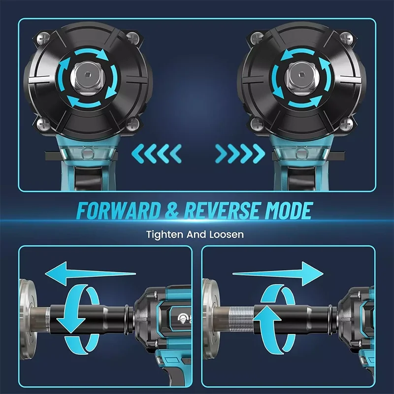 Electric Goddess 650N.m Brushless Impact Wrench LED 3600RPM Cordless Wrench Car Repair Only Tool For 18V Makita Battery